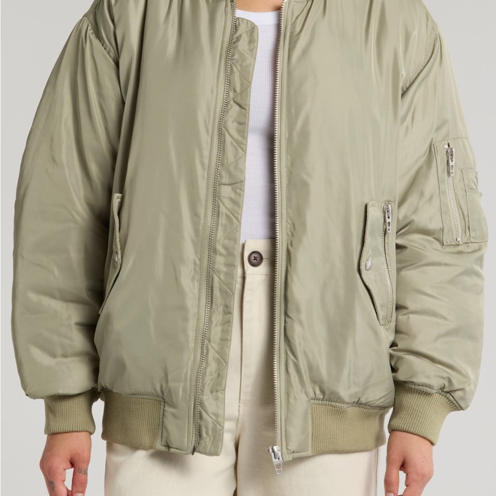 BlankNYC Sage Green Bomber Jacket